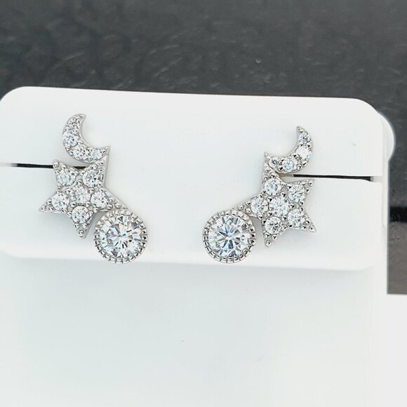 "925 sterling silver luxury CZ earrings for women/girls, Best for gift, RJUS2214 - Picture 1 of 10